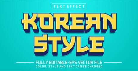 Korean style font Text effect editable