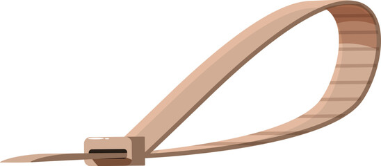 Close up of a beige cable tie, a practical tool for bundling and organizing wires or cables