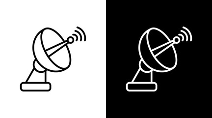 Satellite Dish With Icon Set Design