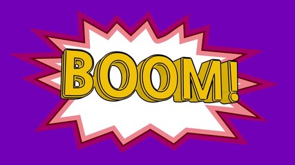 Comic boom burst with vibrant pop art elements. Dynamic cartoon background featuring explosive speech bubbles and bold superhero action effects in retro style Able to loop 4k - Powered by Adobe