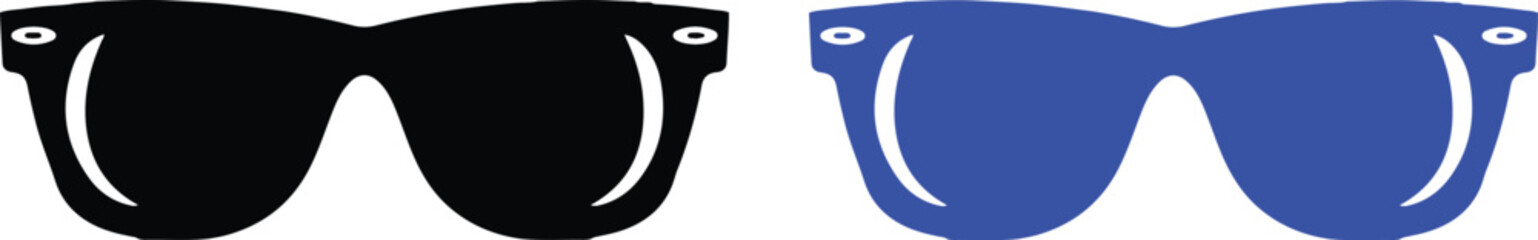 sun glasses bule black icon set vector illustration design logo art