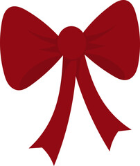 Large Red Ribbon Bow with Long Tails – Vector Decoration