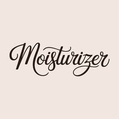 Moisturizer written in a joining script style with a bold stroke on a background in vector format Typography Logo style