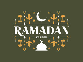 This vibrant Ramadan Kareem design features cultural symbols like crescents and lanterns, celebrating the spirit of harmony and generosity during the holy month.