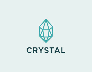 Fototapeta premium A sleek, crystal-shaped logo design featuring clean lines and a modern aesthetic, suitable for branding in tech or wellness industries with a refreshing look.