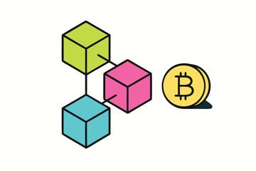 Obraz premium Blockchain Connections Powering Moden Finance