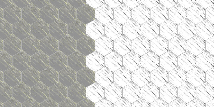 Old gray white worn vintage shabby damask patchwork hexagonal hexagon motif tiles tile mosaic stone concrete cement wall texture background banner