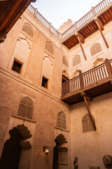 Traditional arabian architecture in old muscat building, oman