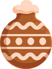 Delicious round gingerbread christmas ornament with white icing decoration, perfect for adding a festive touch to holiday celebrations