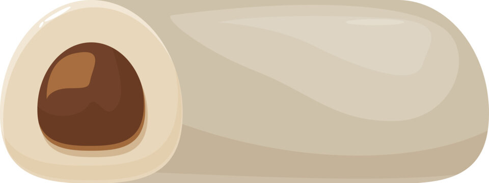 Traditional japanese mochi dessert revealing sweet red bean paste filling, perfect for food blogs and asian cuisine projects