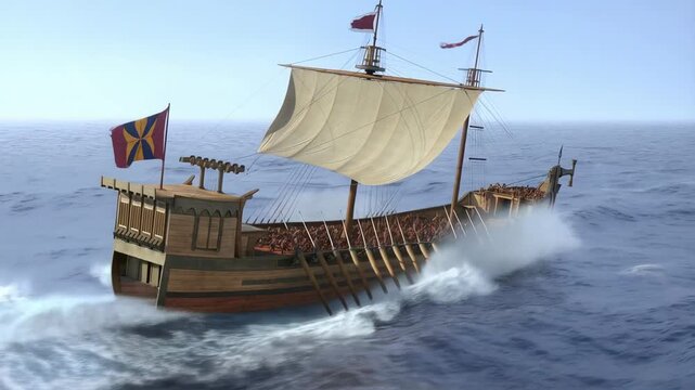 Ancient Quinquereme Ship (Carthage & Rome, c. 3rd century BCE)