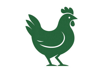 Fototapeta premium Green hen silhouette graphic representing poultry, organic farming, and food industry. Simple farm animal icon on transparent background