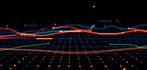 Abstract dark digital grid texture, glowing lines, style, universe