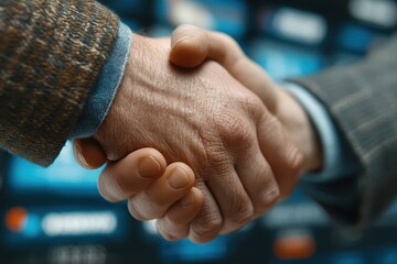 Professional Handshake Signifying Partnership and Mutual Agreement Concept