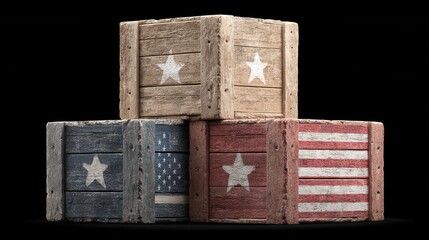 Patriotic American Flag Texture Background - Detailed Worn Stars and Stripes Close-up for Independence Day and USA Themes.