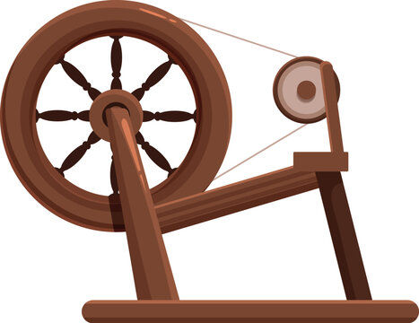 Classic wooden spinning wheel, a timeless tool for creating yarn from natural fibers