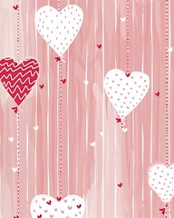Romantic Valentine Love Theme - Romantic Heart Pattern on Pink Background for Valentines Day for couples and celebration background