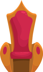Fototapeta premium Cartoon illustration of a majestic golden throne with red upholstery, representing royalty, power, and authority