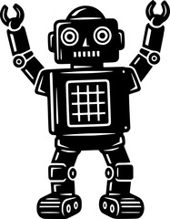 set of funny cartoon robots