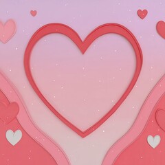 Pink heart and love vector illustration on a romantic Valentine's Day greeting card design