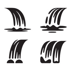 Powerful waterfall tall drop nature outdoor scenic silhouette vector