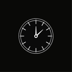 Simple clock face illustration on black background