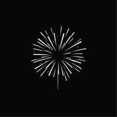 Stylish fireworks burst design on black background
