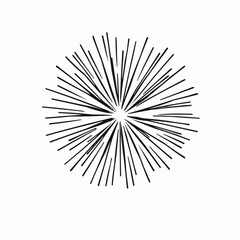 Abstract burst pattern design on white background