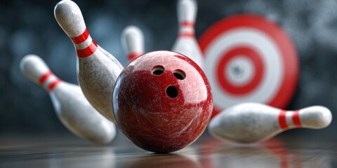 Bowling strike concept. Blue Bowling Ball hits bowling pins. Transparent background pin, bowling, ball, ten, illustration, strike, icon