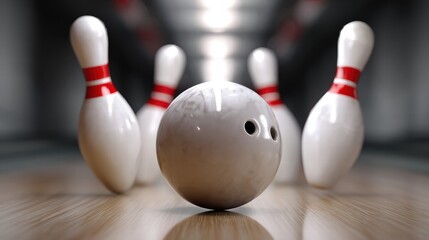 Bowling strike concept. Blue Bowling Ball hits bowling pins. Transparent background strike, illustration, icon, bowling, pin, ten, ball