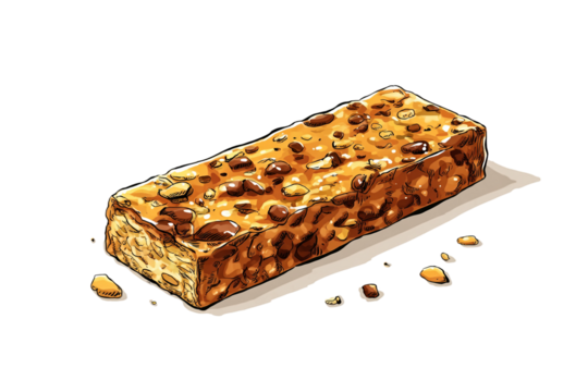 Cheerful energy bar composition in cartoonish comic art isolated on transparent background