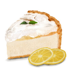 slice of cake with lemon