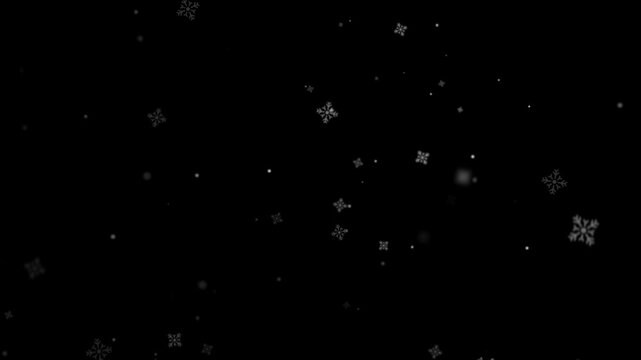  Winter snow falling particle overlay animation realistic snowflakes effect background loop on alpha channel