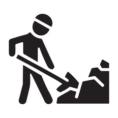 Manual Digging icon or logo isolated sign symbol vector illustration - high quality black style vector icons