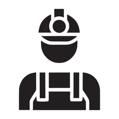 Miner icon or logo isolated sign symbol vector illustration - high quality black style vector icons