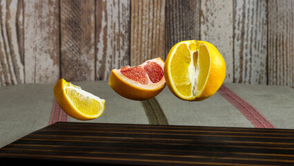 Floating Citrus Slices – Orange and Grapefruit in Midair