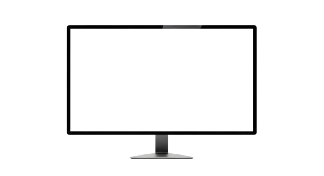 Blank projector screen on stand isolated on transparent background