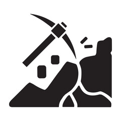 Mining Accident icon or logo isolated sign symbol vector illustration - high quality black style vector icons