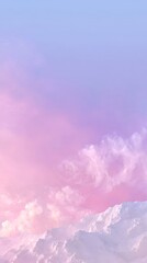 A dreamy pastel sky gradient blending soft blue purple and pink hues with ethereal clouds and gentle formations