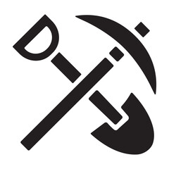 Pickaxe mine icon or logo isolated sign symbol vector illustration - high quality black style vector icons