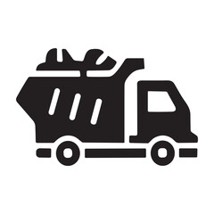 Small Dump Truck icon or logo isolated sign symbol vector illustration - high quality black style vector icons
