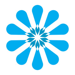 Abstract blue floral pattern with transparent background for nature or beauty theme design elements