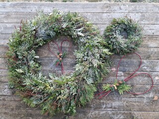 christmas wreath on the wall