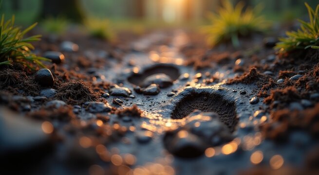 Dirt path with a lot of water on it - Powered by Adobe