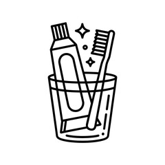 Toothbrush and Toothpaste  holder  Coloring Page