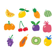 Colorful Abstract Fruit Illustration
