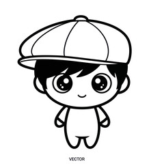 Chibi Boy with Newsboy Cap - A Cute Vector Illustration.