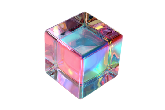 Futuristic Sweet Candy Cube isolated on transparent background