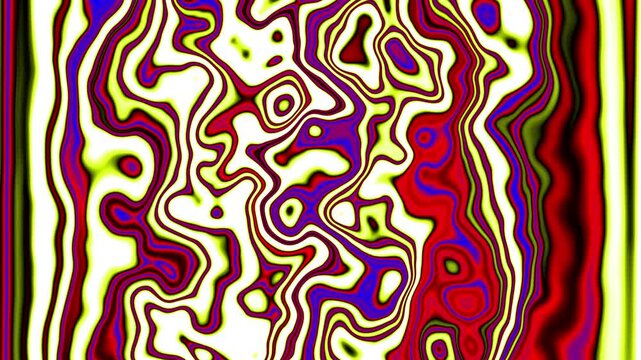 Fluid swirling pattern with purple, yellow, and red organic shapes.