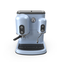 retro blue espresso machine front view